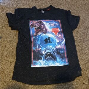 Xtraordinary Black T-Rex and Shark Adventure Tee